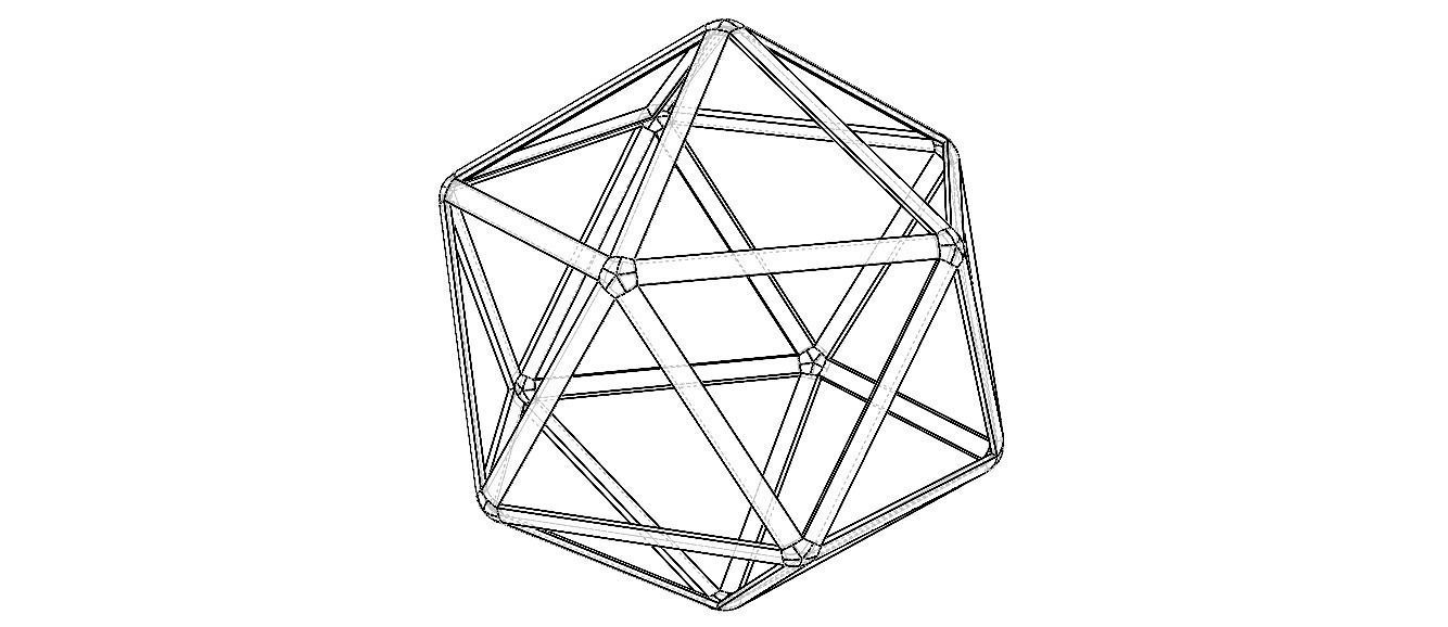 Wireframe Icosahedron 3D print model_3