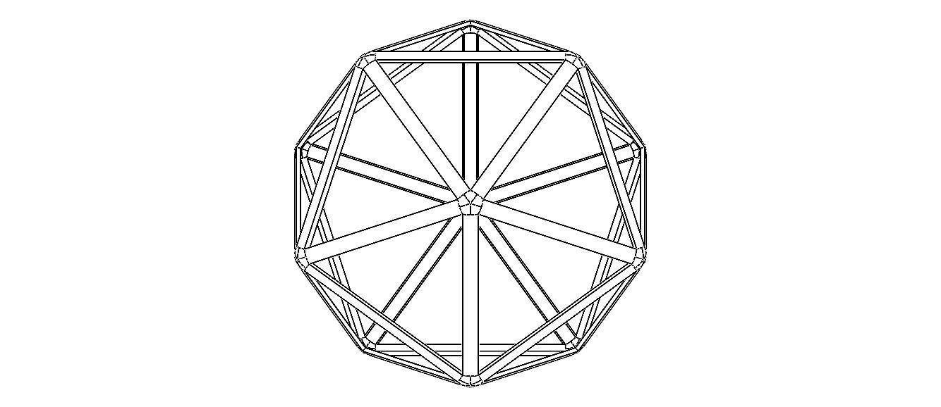 Wireframe Icosahedron 3D print model_14