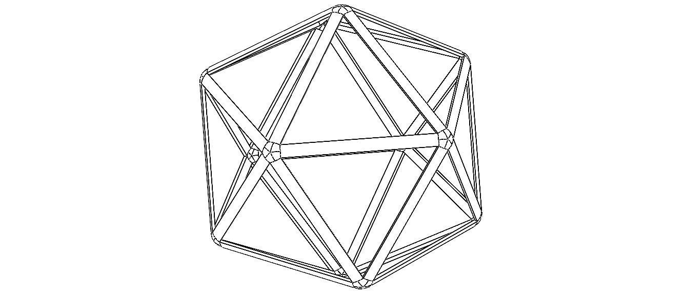 Wireframe Icosahedron 3D print model_10