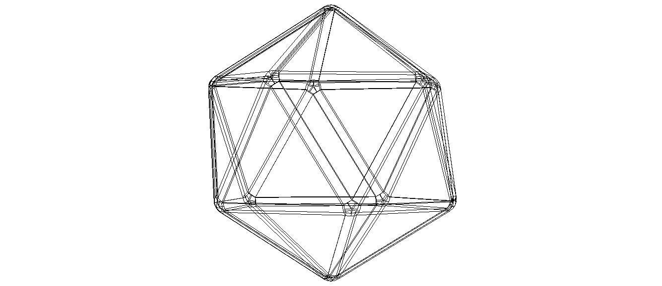 Wireframe Icosahedron 3D print model_36