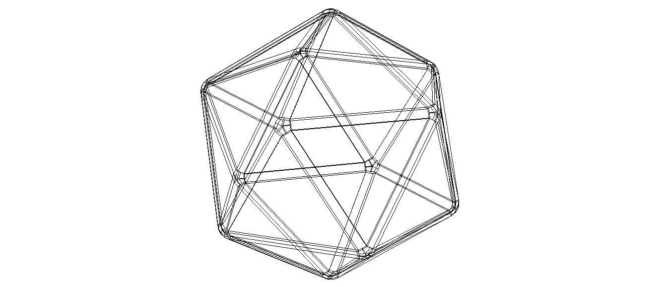 Wireframe Icosahedron 3D print model_4