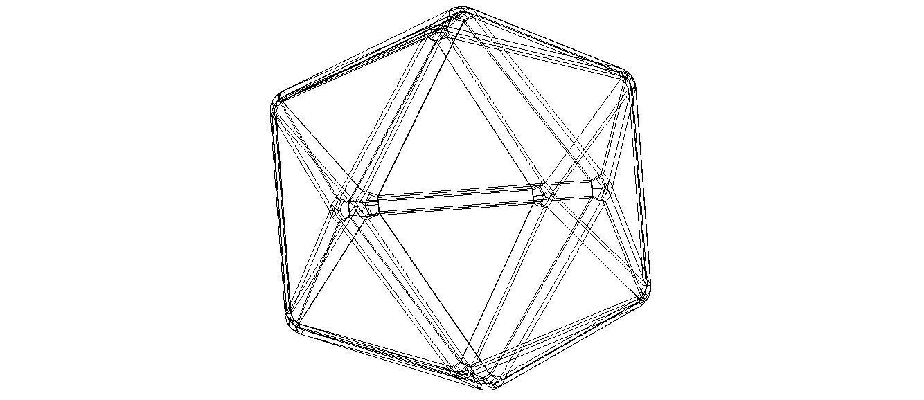 Wireframe Icosahedron 3D print model_12