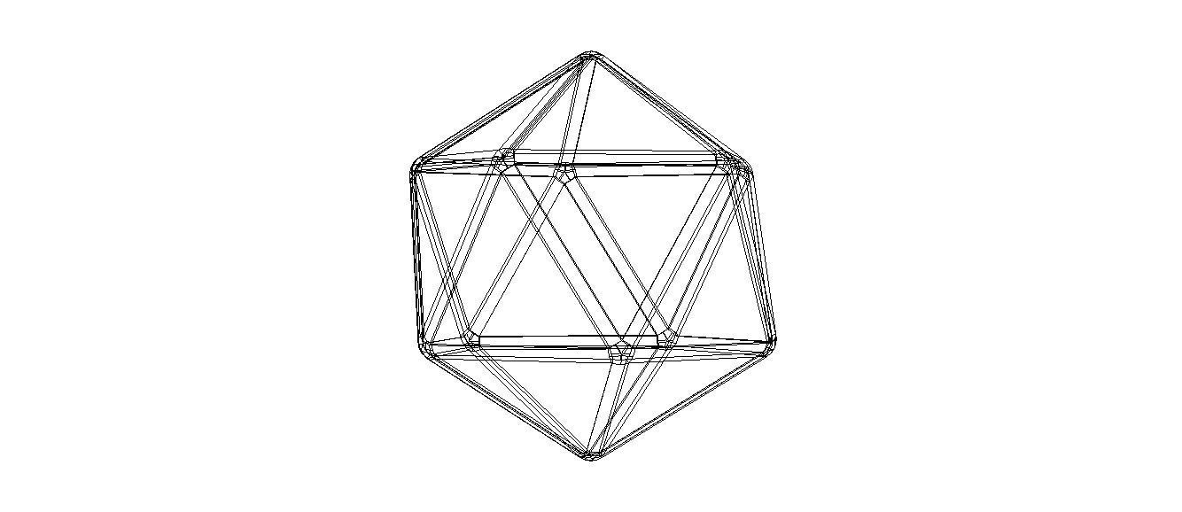 Wireframe Icosahedron 3D print model_32