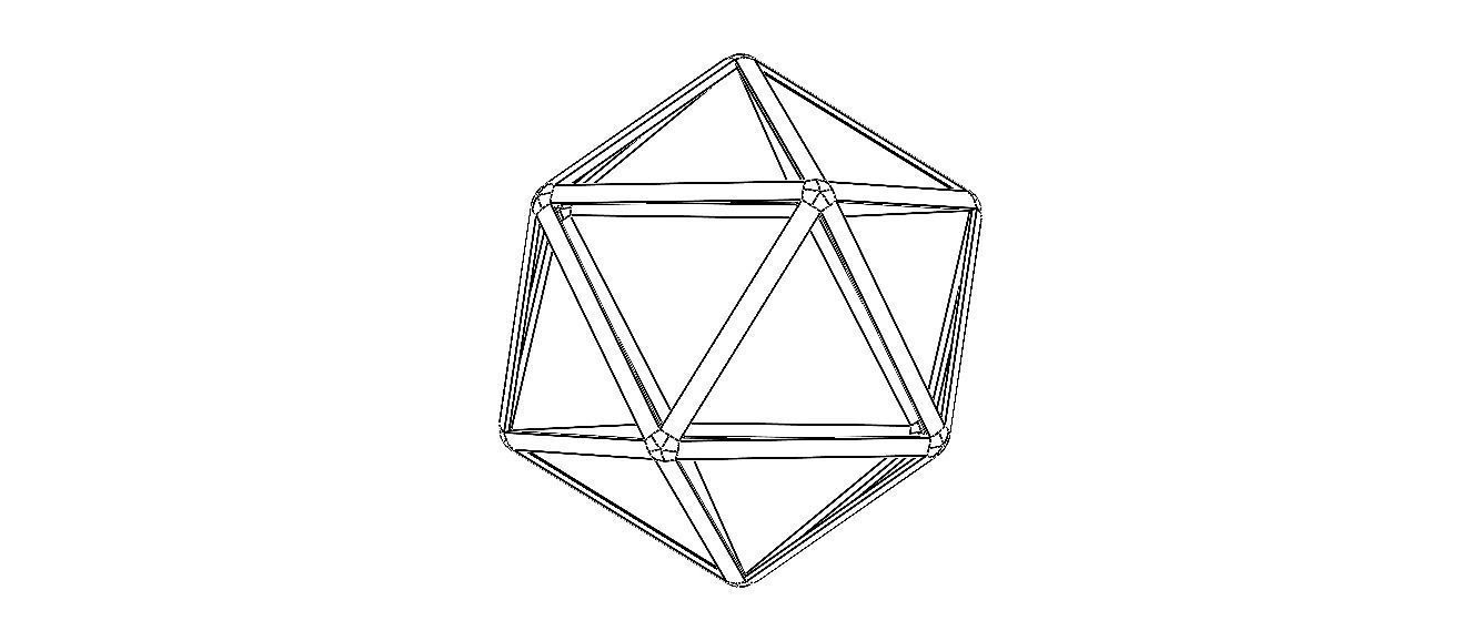Wireframe Icosahedron 3D print model_38