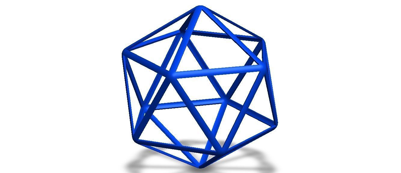 Wireframe Icosahedron 3D print model_5