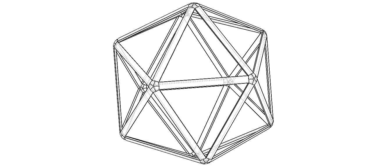 Wireframe Icosahedron 3D print model_11