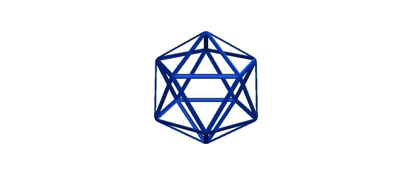 Wireframe Icosahedron 3D print model_25