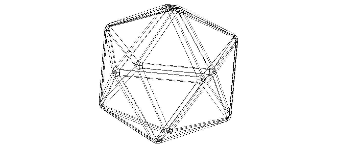 Wireframe Icosahedron 3D print model_8