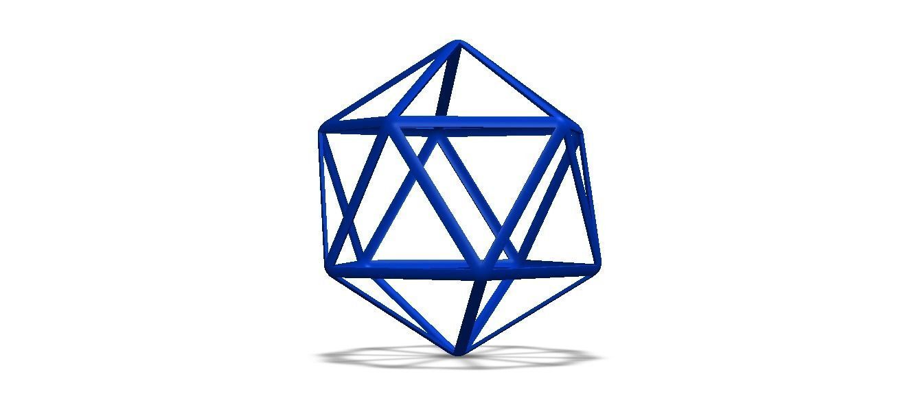 Wireframe Icosahedron 3D print model_33