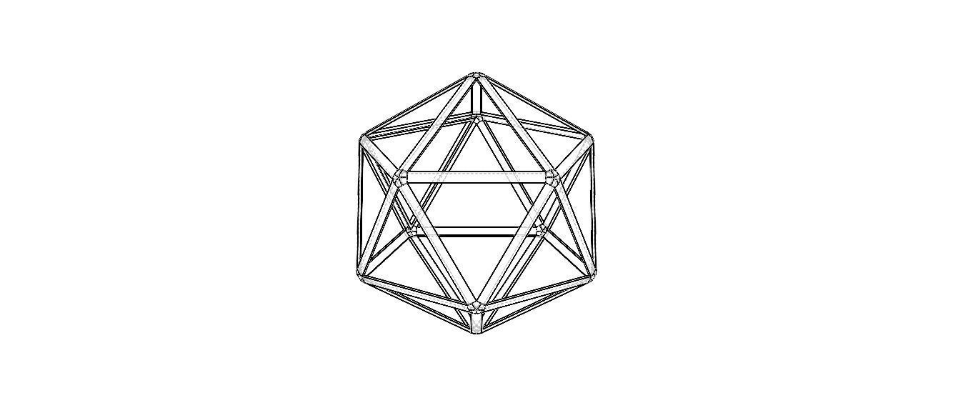 Wireframe Icosahedron 3D print model_23