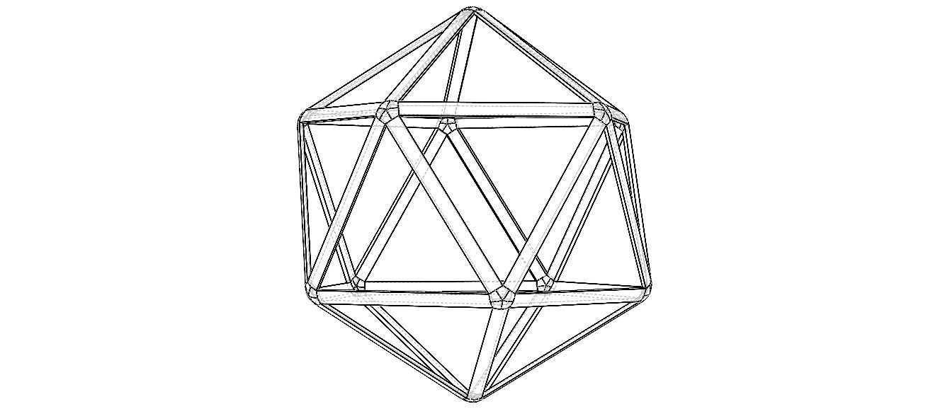 Wireframe Icosahedron 3D print model_35