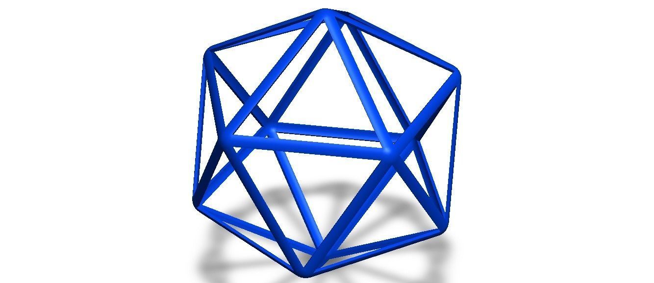 Wireframe Icosahedron 3D print model_9
