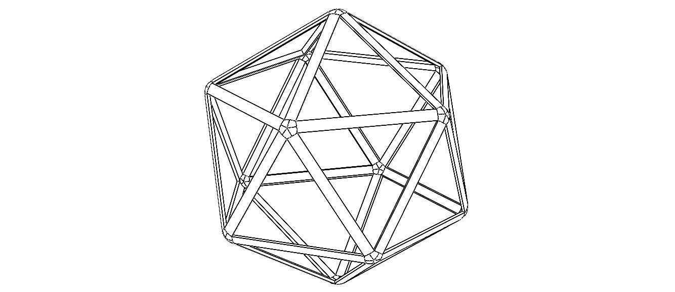 Wireframe Icosahedron 3D print model_2