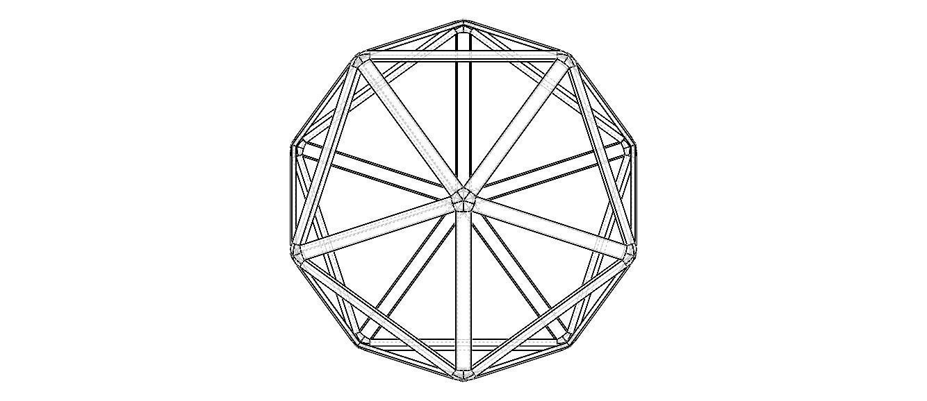 Wireframe Icosahedron 3D print model_15