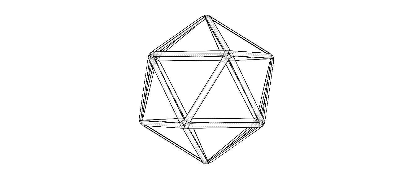 Wireframe Icosahedron 3D print model_39