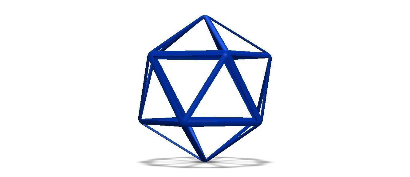 Wireframe Icosahedron 3D print model_41