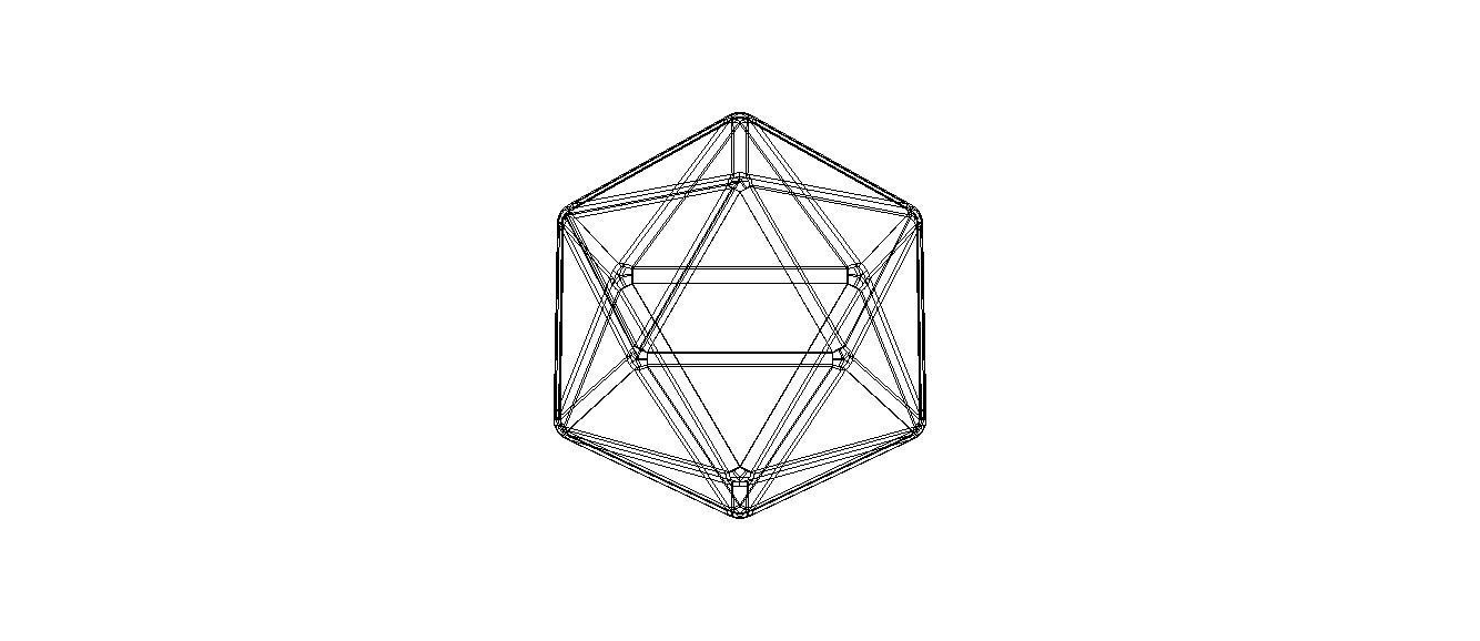 Wireframe Icosahedron 3D print model_24