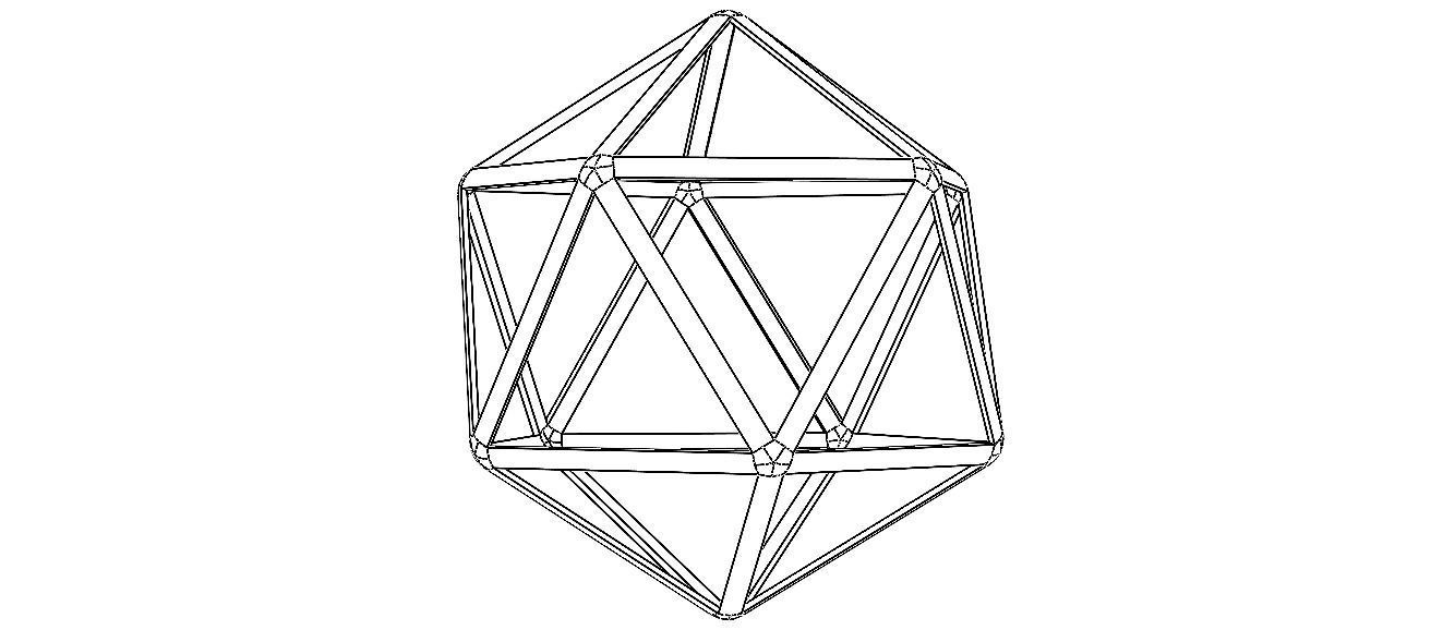 Wireframe Icosahedron 3D print model_34