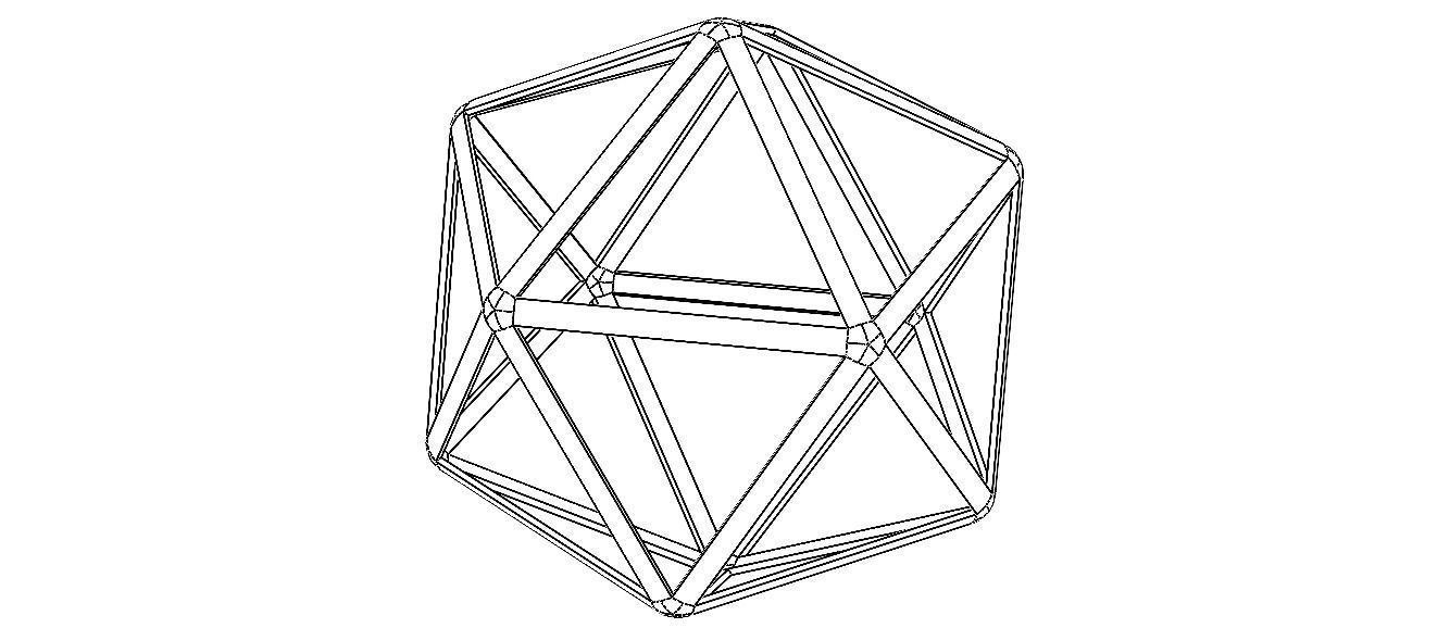 Wireframe Icosahedron 3D print model_6