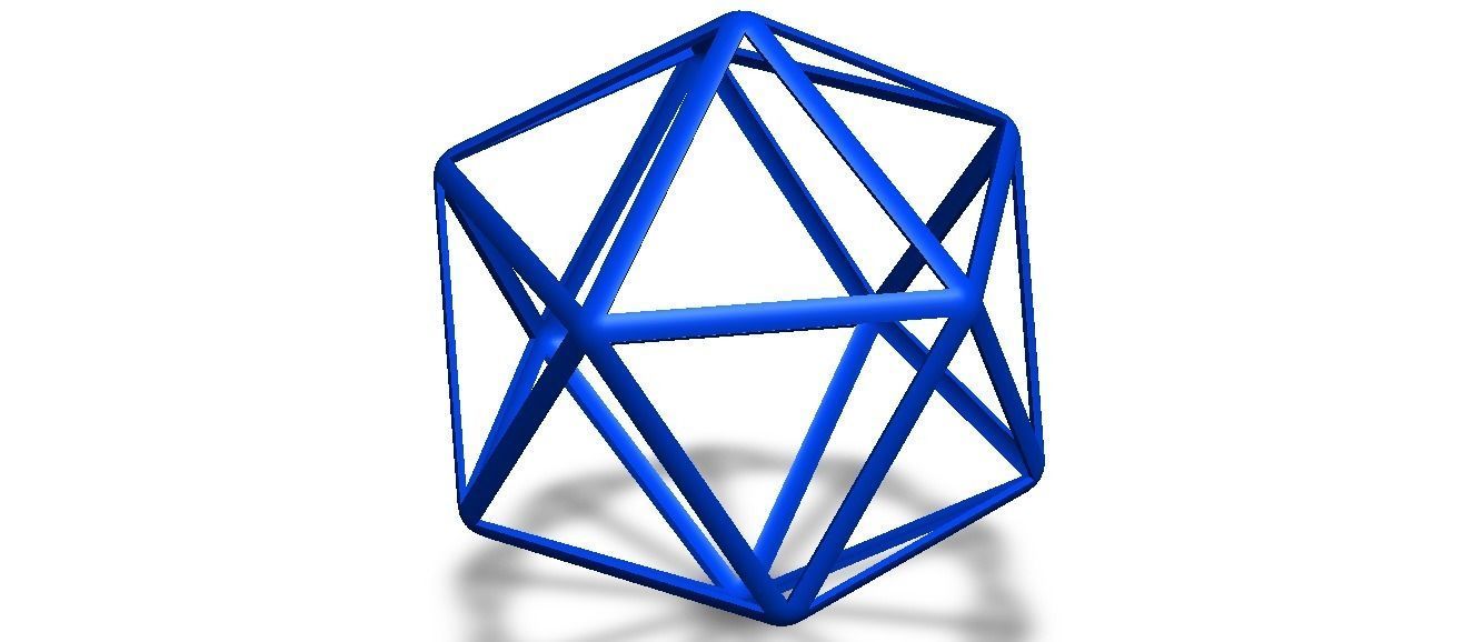 Wireframe Icosahedron 3D print model_13