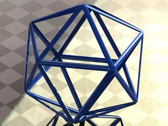 Wireframe Icosahedron 3D print model