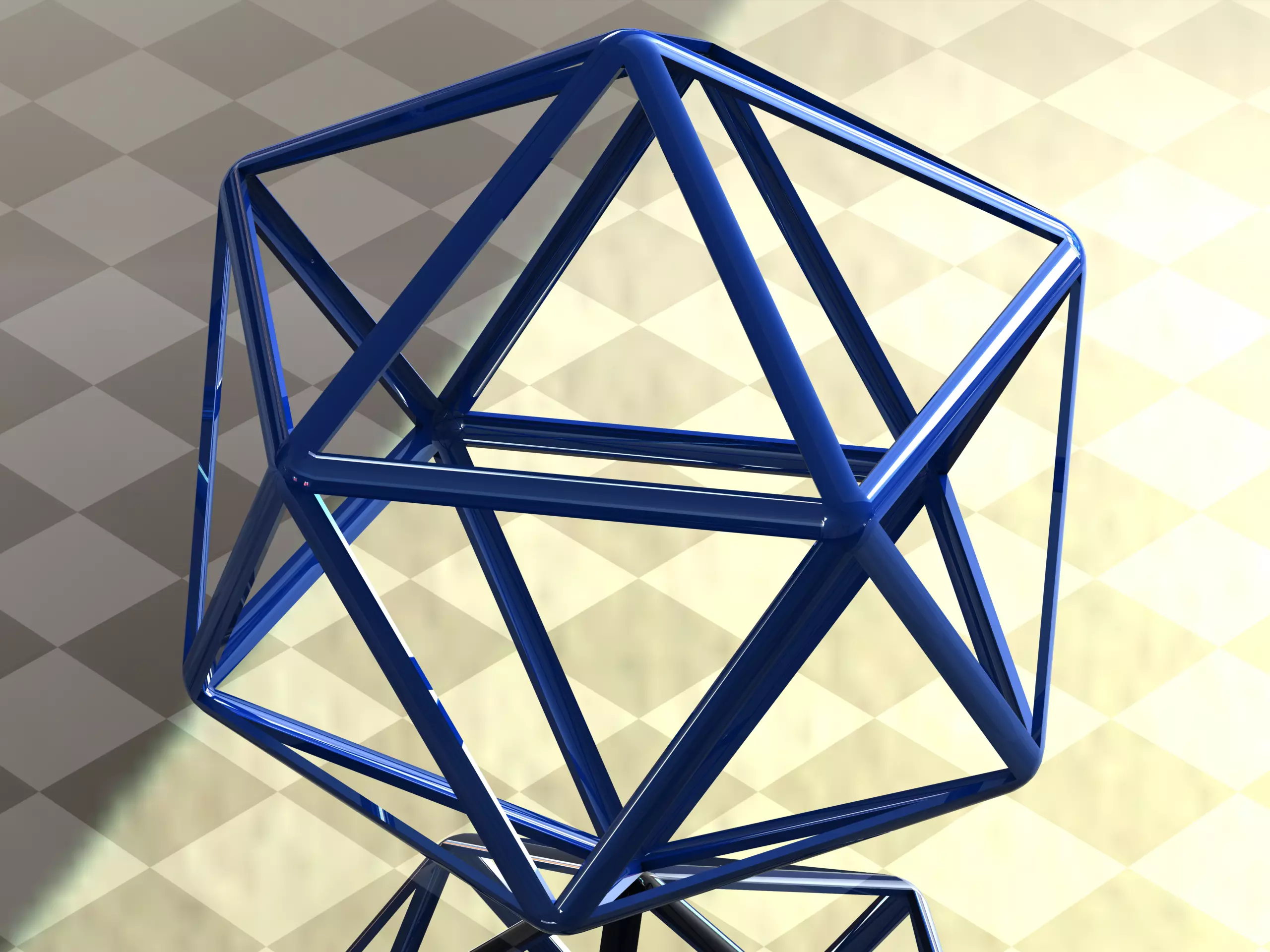 Wireframe Icosahedron 3D print model_0