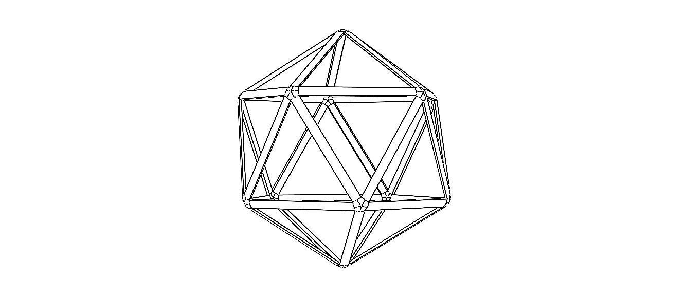 Wireframe Icosahedron 3D print model_30