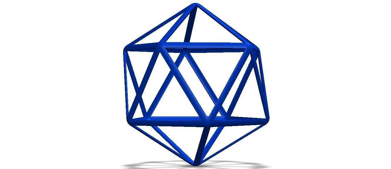 Wireframe Icosahedron 3D print model_37