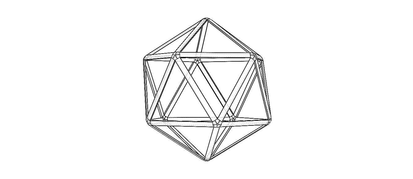 Wireframe Icosahedron 3D print model_31