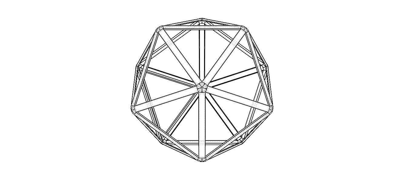 Wireframe Icosahedron 3D print model_27