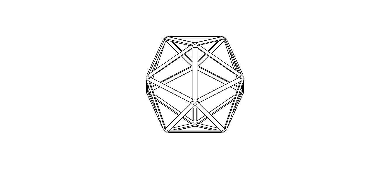 Wireframe Icosahedron 3D print model_18