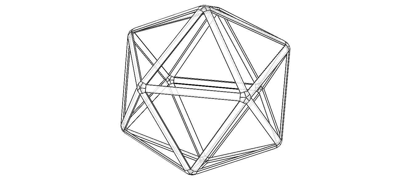 Wireframe Icosahedron 3D print model_7