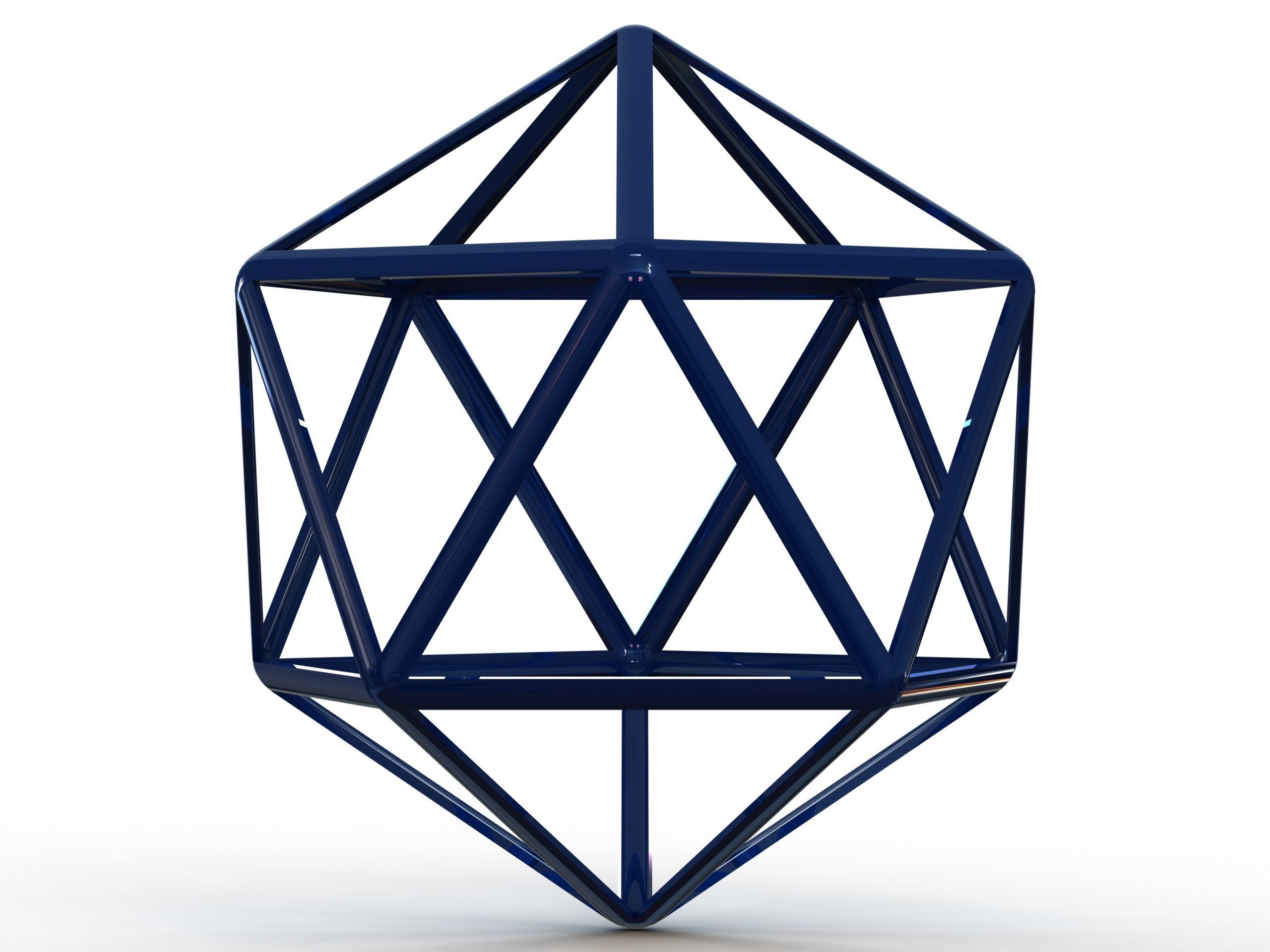 Wireframe Icosahedron 3D print model_1