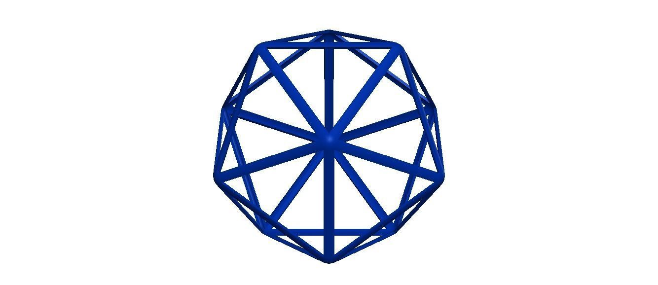 Wireframe Icosahedron 3D print model_29