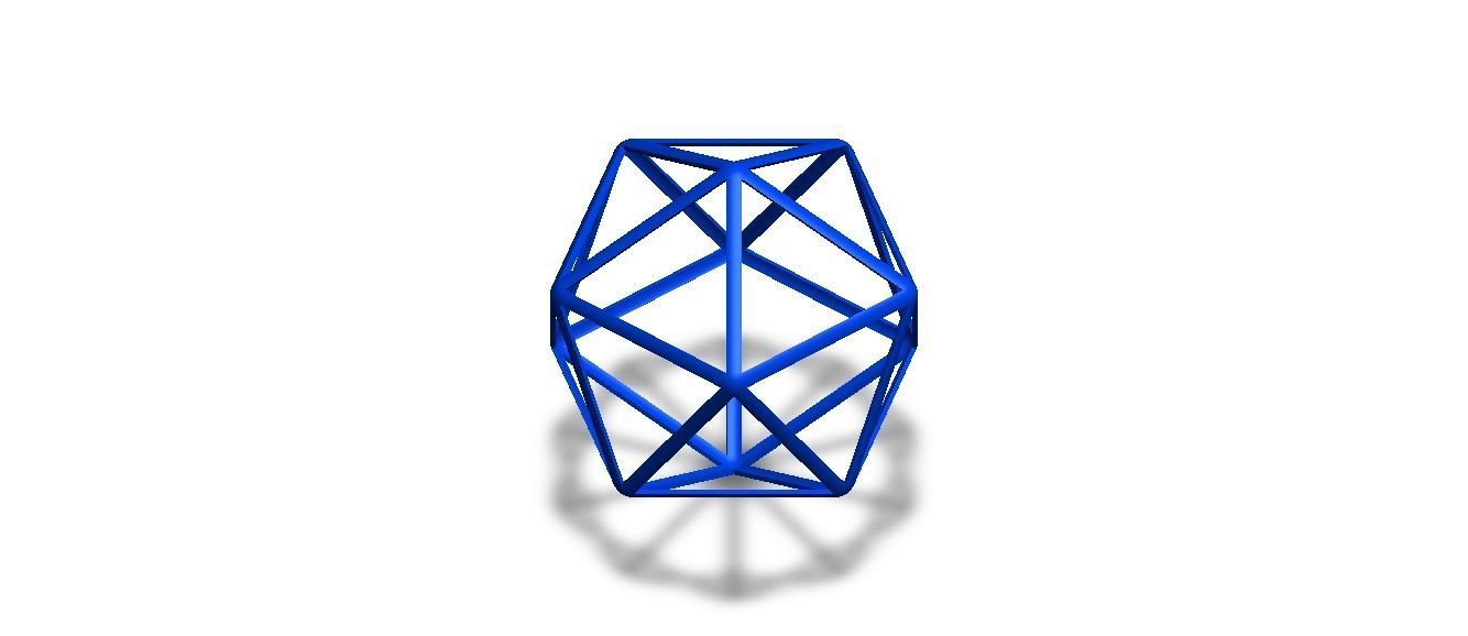 Wireframe Icosahedron 3D print model_21
