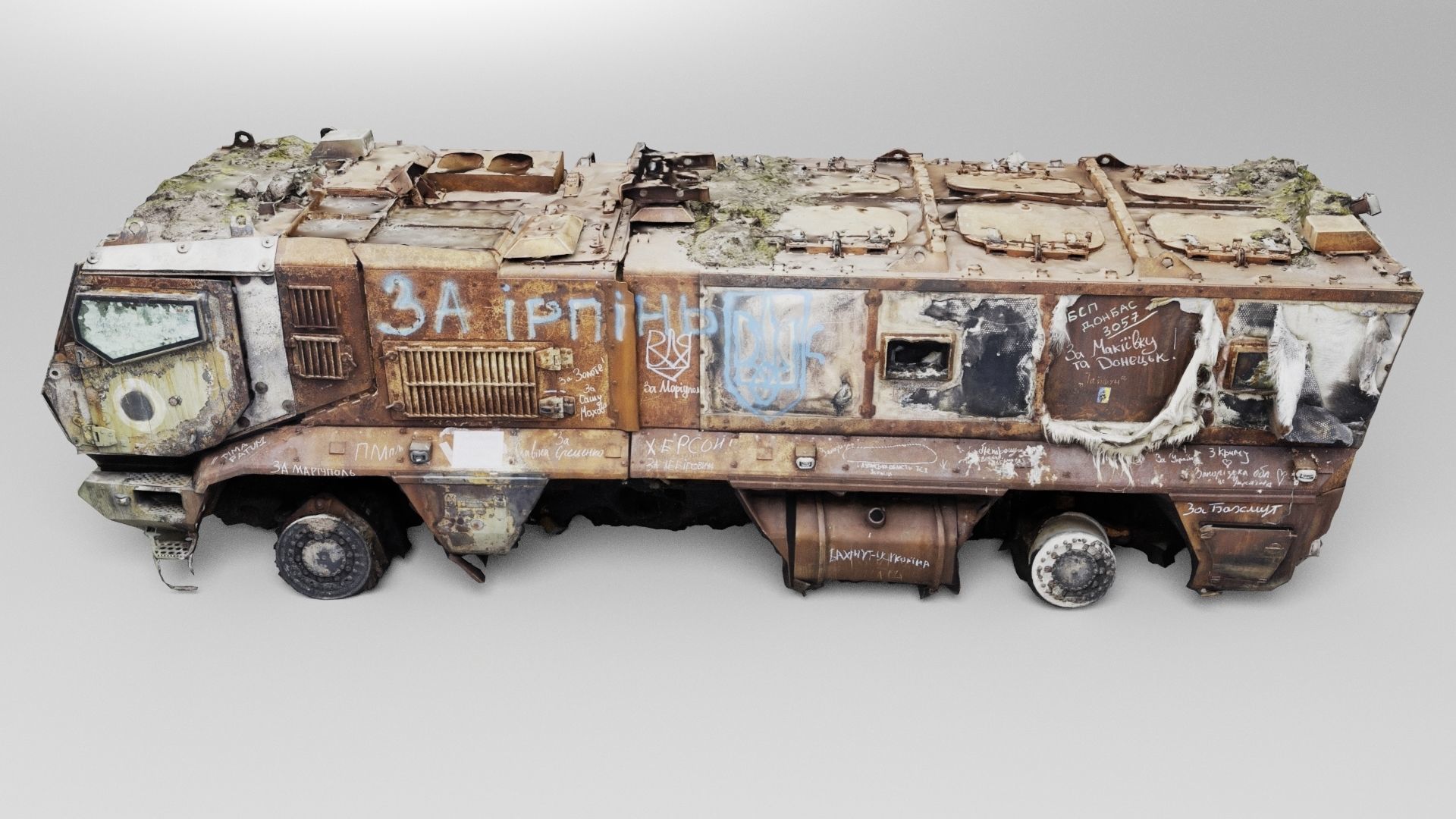 destroyed russian KAMAZ-63968 Typhoon-K MRAP vehicle 3D model_2
