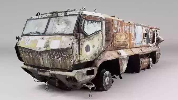 destroyed russian KAMAZ-63968 Typhoon-K MRAP vehicle  3D model