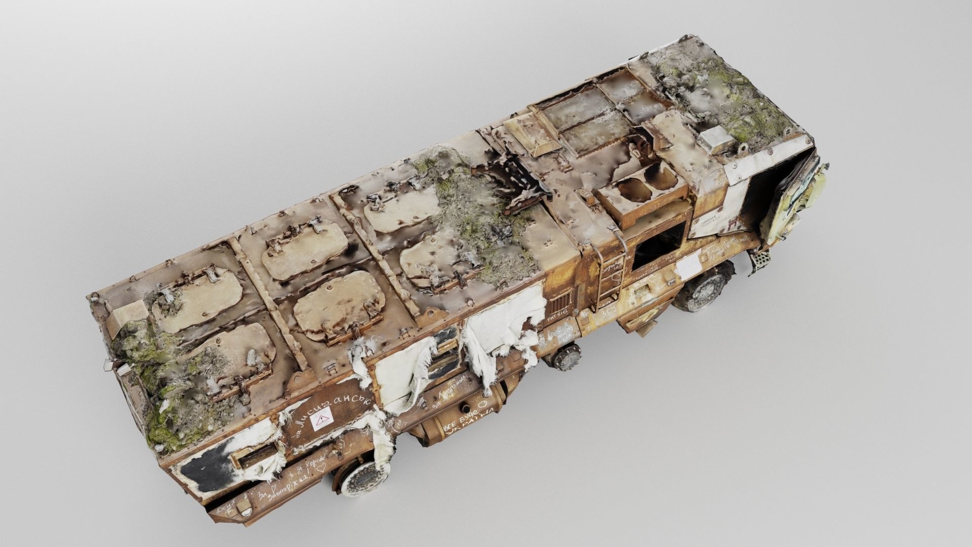 destroyed russian KAMAZ-63968 Typhoon-K MRAP vehicle 3D model_3