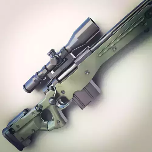 AWM Sniper Rifle Hi-Res 3D model