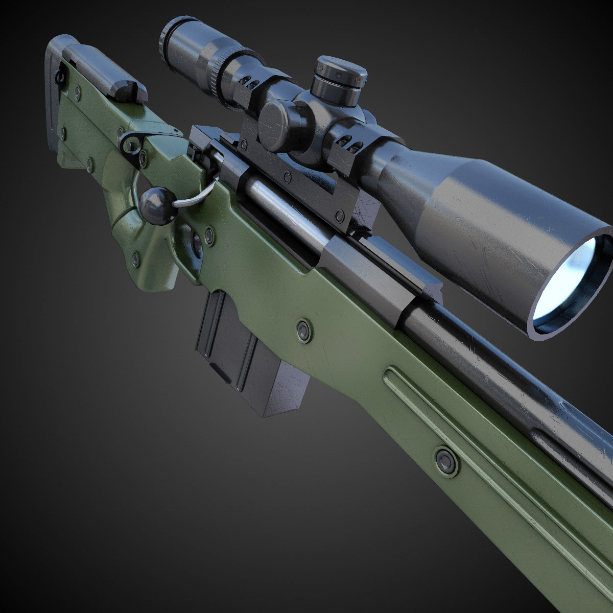 AWM Sniper Rifle Hi-Res 3D model_4