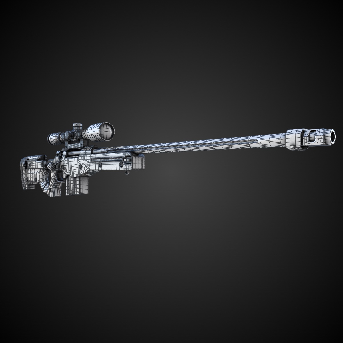 AWM Sniper Rifle Hi-Res 3D model_8
