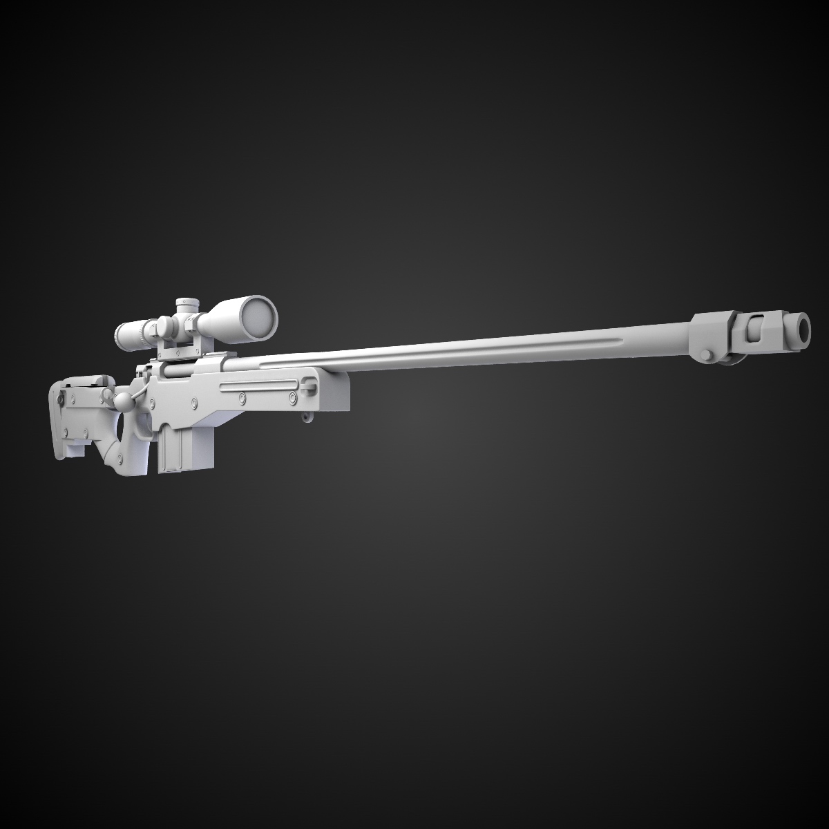 AWM Sniper Rifle Hi-Res 3D model_6