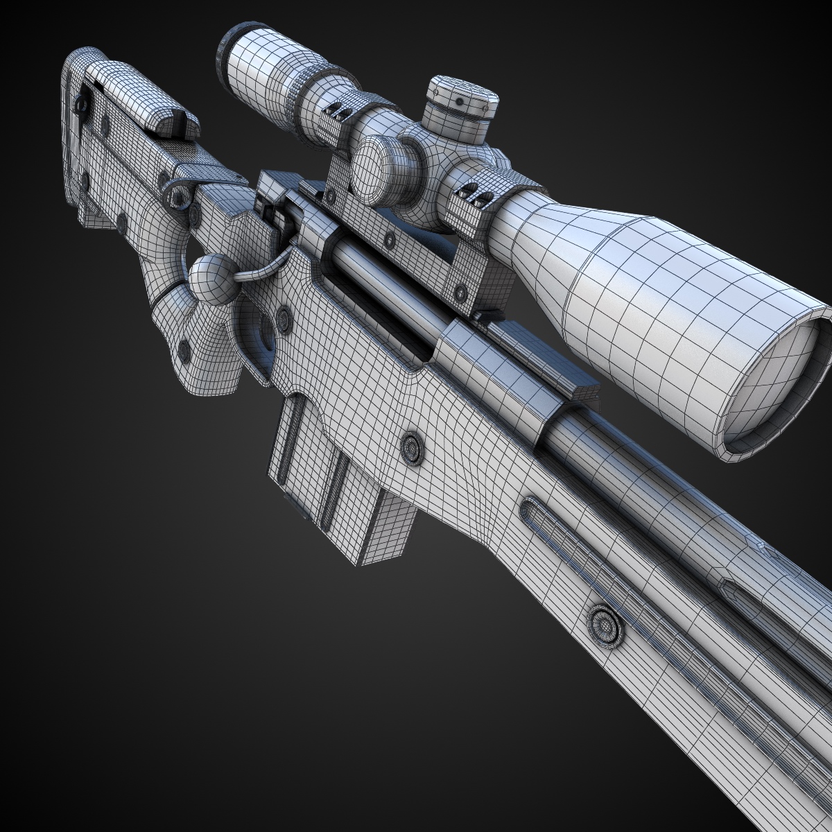 AWM Sniper Rifle Hi-Res 3D model_11