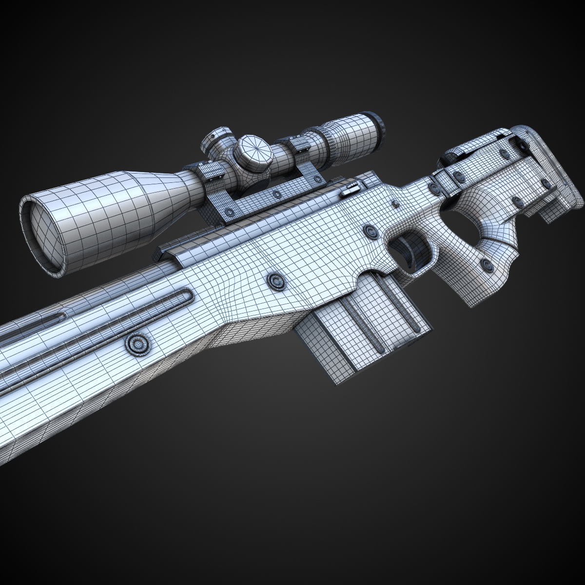 AWM Sniper Rifle Hi-Res 3D model_10