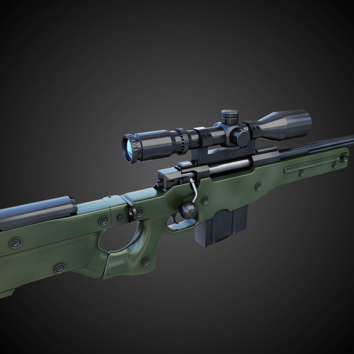 AWM Sniper Rifle Hi-Res 3D model_2