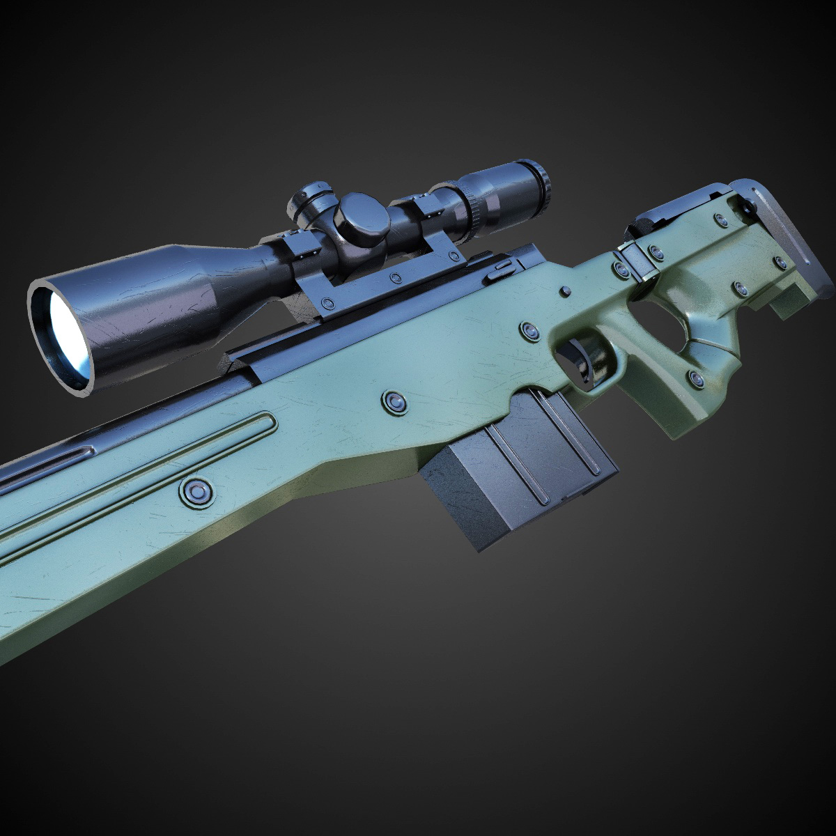 AWM Sniper Rifle Hi-Res 3D model_3