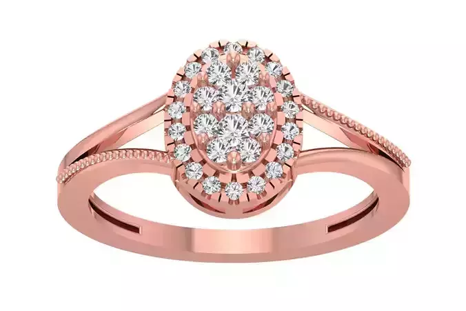 Diamond Wedding Engagement Split Shank Ring 3D print model
