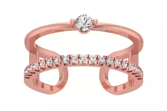 Double  Band Open End Ring 3D print model