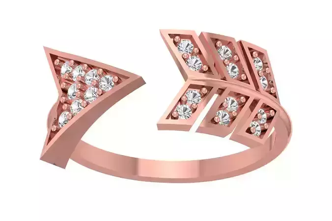 Arrow Diamond Weddin Ring 3D print model
