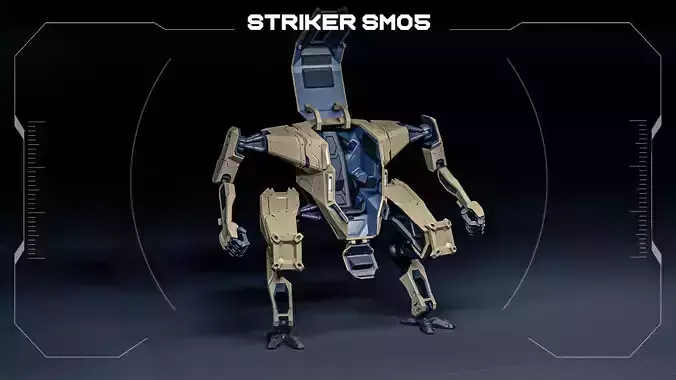 STRIKER mech action figure 3D print model